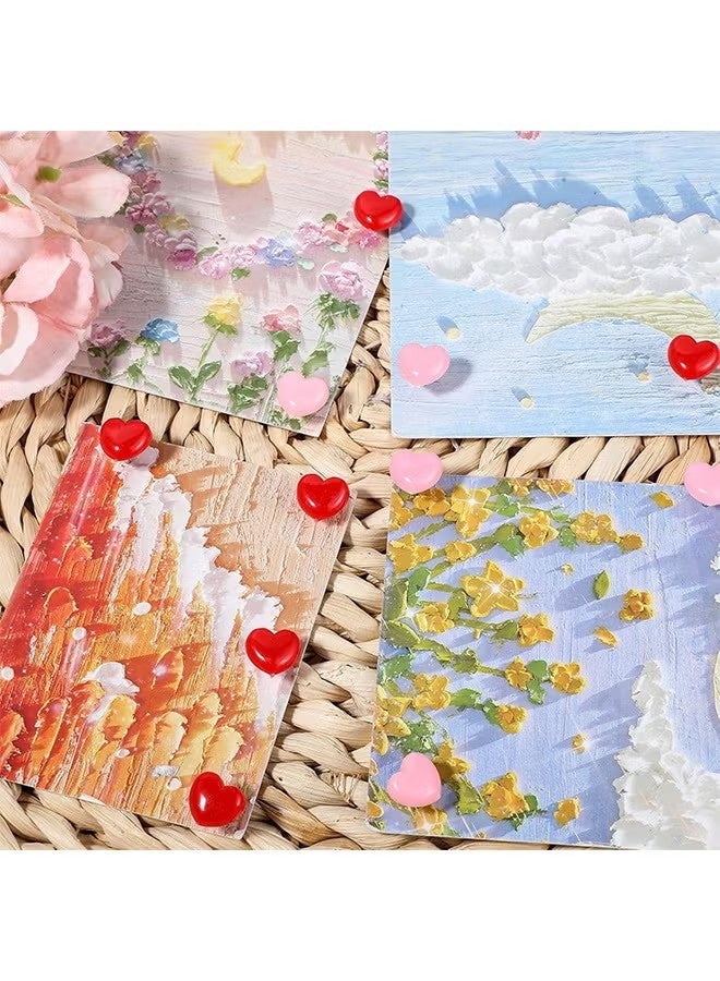 ١٠٠ دبوس ضغط، دبابيس بلاستيكية وردية وحمراء على شكل قلب، مقاس ٠.٤٩ بوصة، دبابيس إبهام لطيفة لتزيين لوحات الإعلانات ولوحات الفلين، للمنزل والمدرسة والمكتب - Image 4